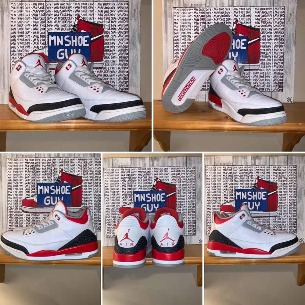 Jordan 3 Retro “Fire Red” men’s size 12